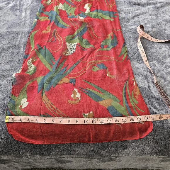 Chiffon Scarf Vintage Red Rooster Print Very Light And Airy Womens Retro - Picture 11 of 11